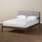 Baxton Studio Clifford Light Grey and Wood Finish Queen Size Platform Bed 135-7385 - alternate 3